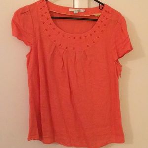 Boden linen top in beautiful coral color US size 8